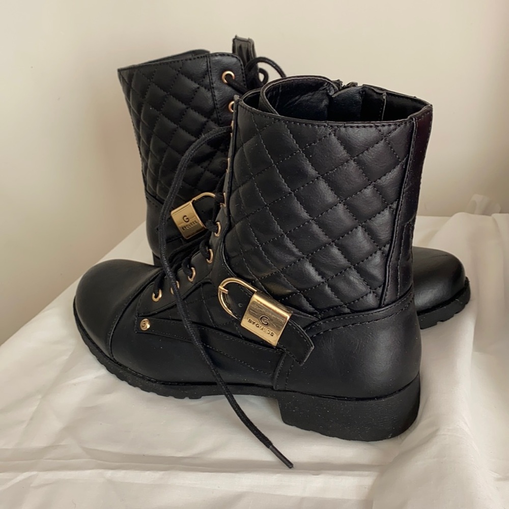 Black Leather Guess Boots